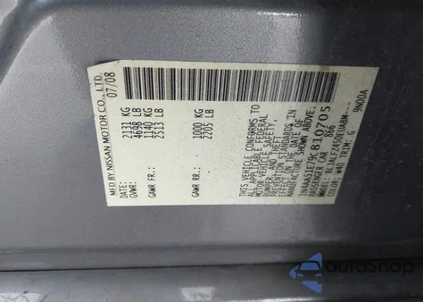 2009 Nissan Maxima 3.5 Sv из США, поврежденный, VIN 1N4AA51E79C810705